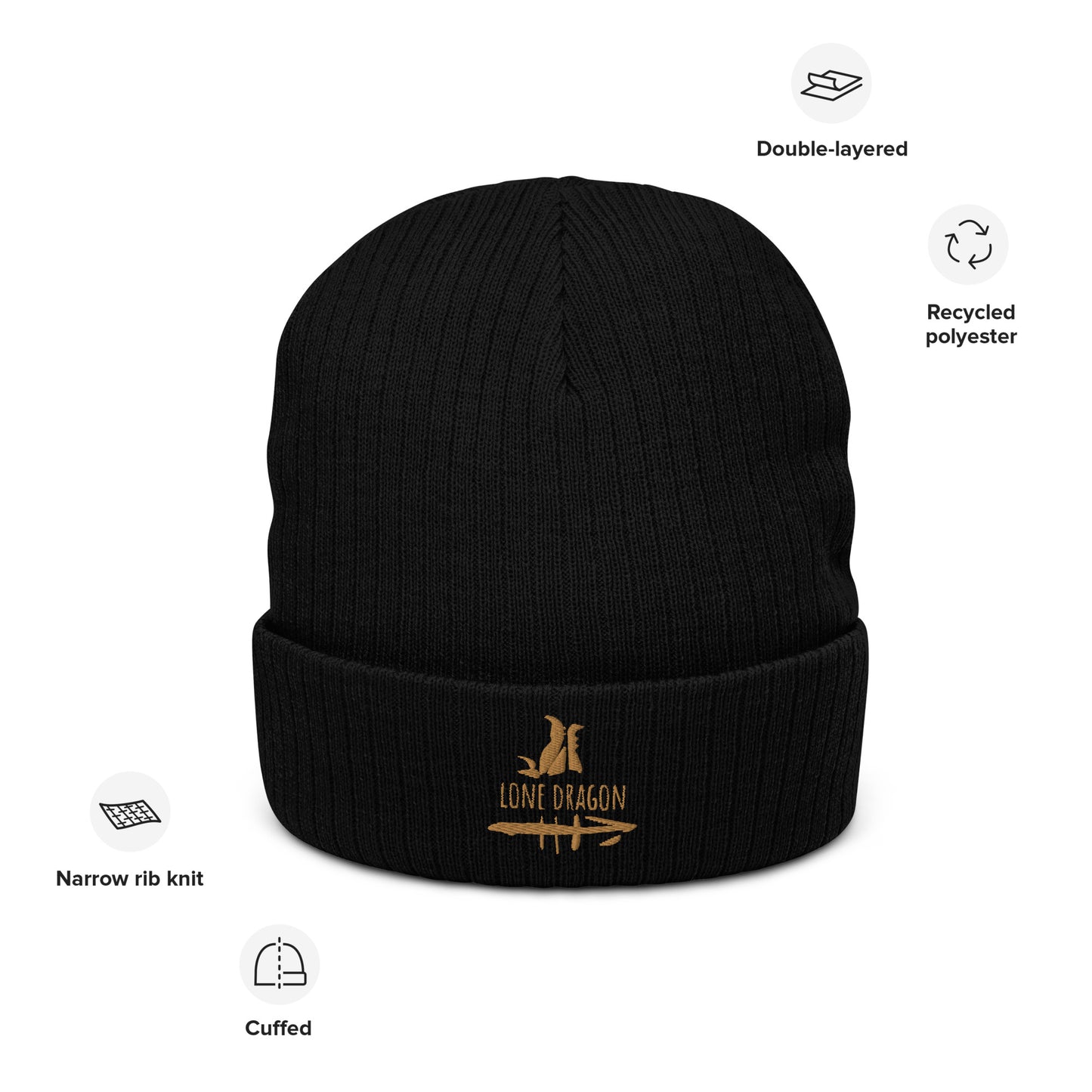Lone Dragon (Embroidered) - Beanie Hat