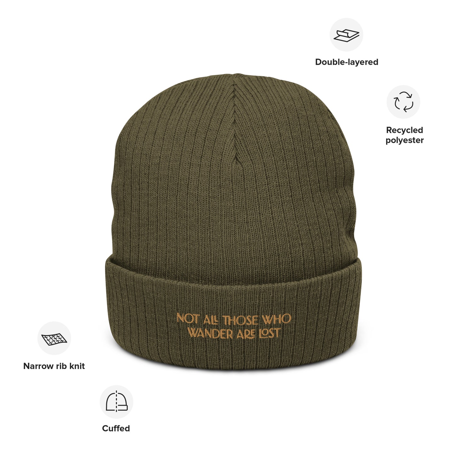 Not All Those Who Wander Are Lost (Embroidered) - Beanie Hat
