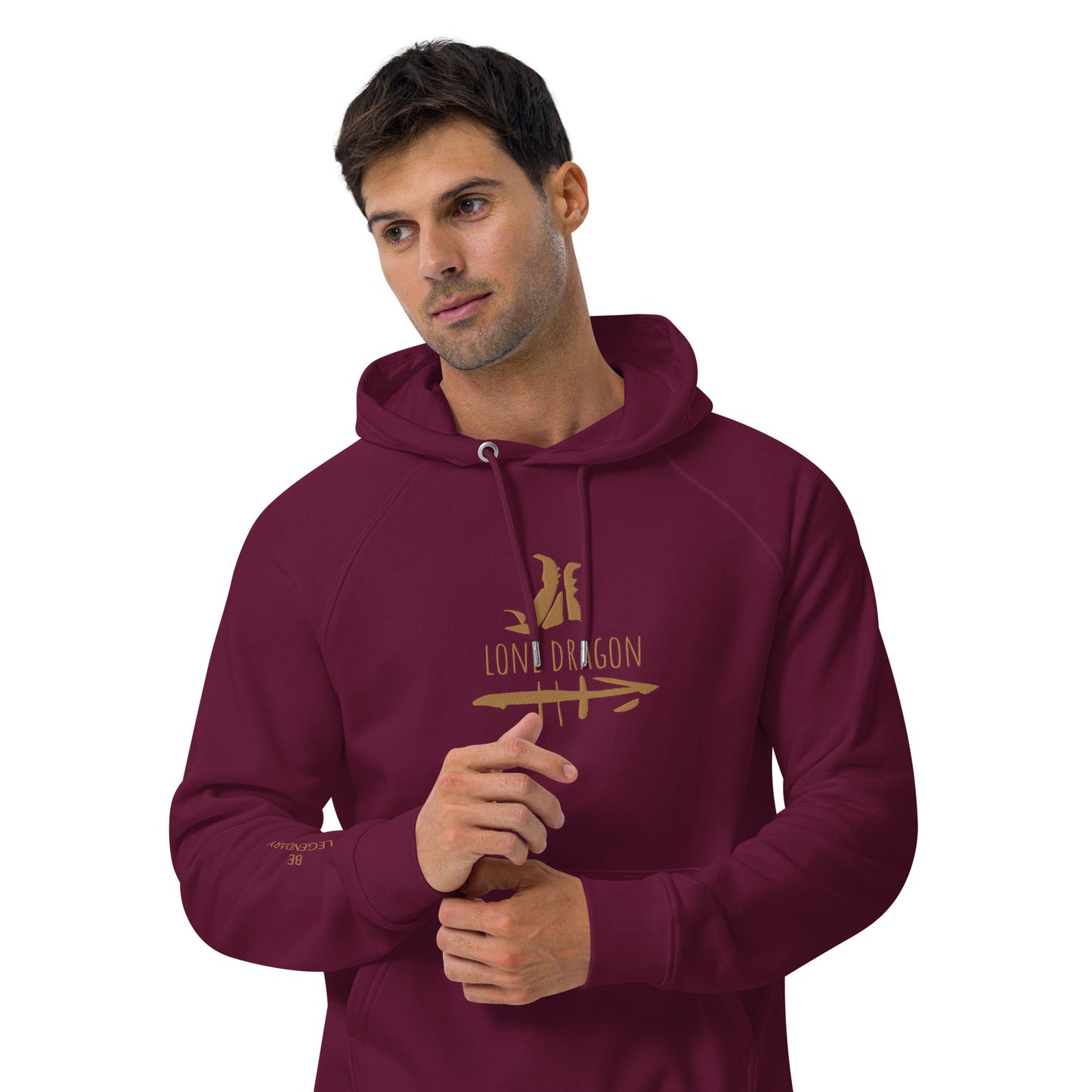 Lone Dragon (Embroidered) - Organic hoodie