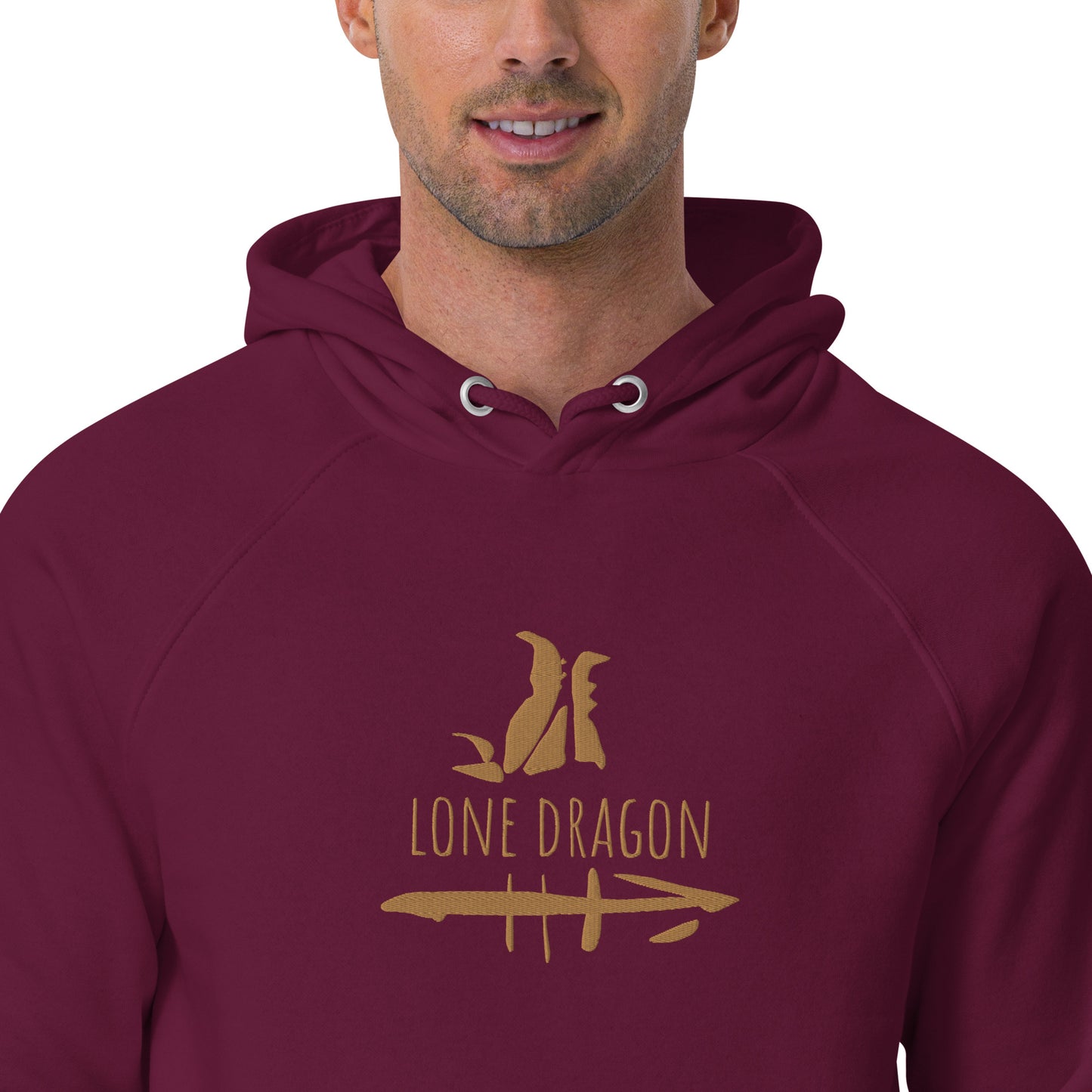 Lone Dragon (Embroidered) - Organic hoodie